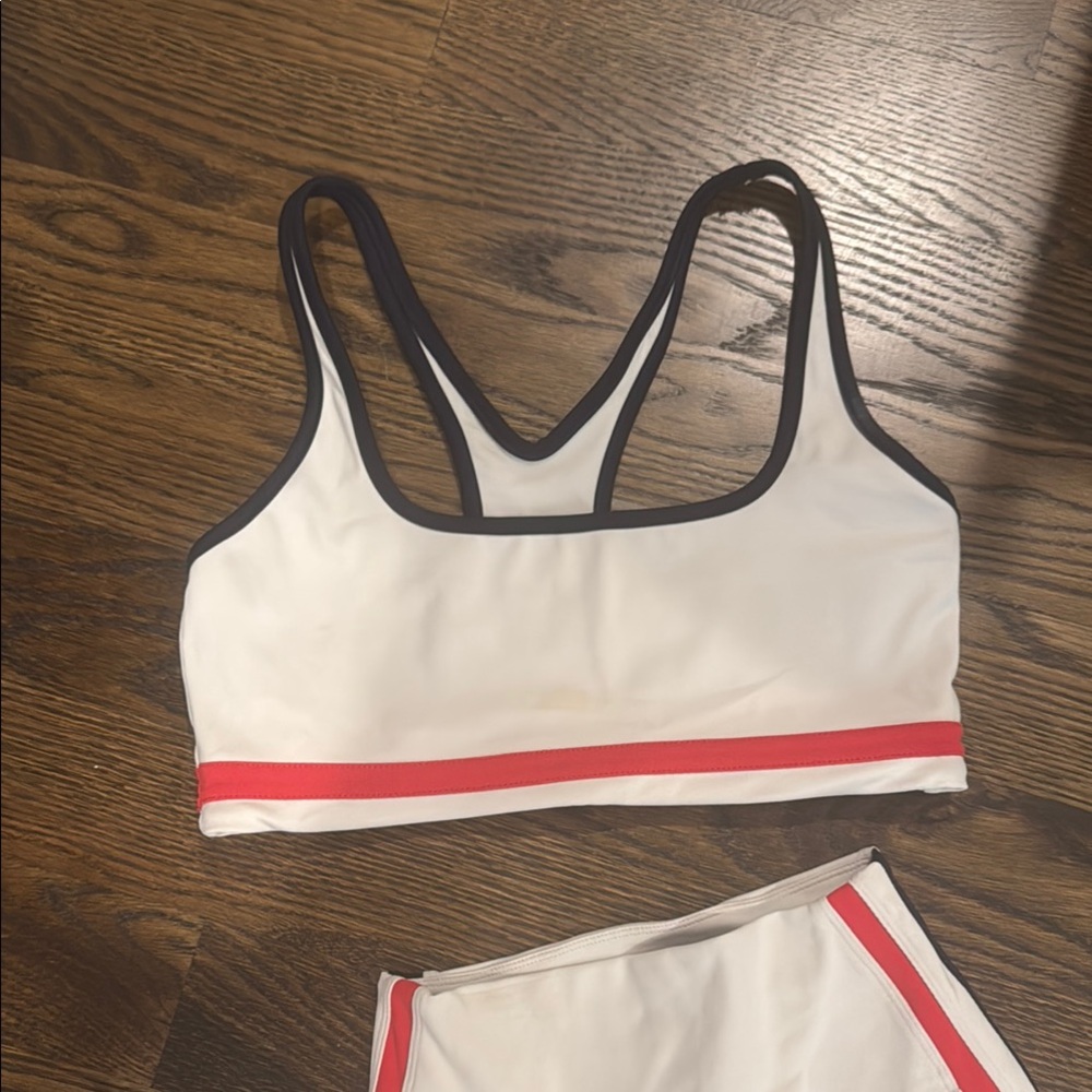Splits59 White and Red Tank Top